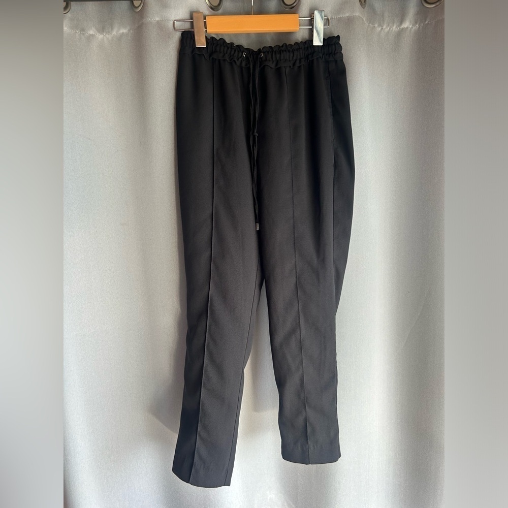 ZARA Black Tailored Jogger Pants XS | Elastic Waist Chic Minimalist